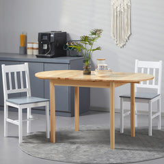 55" Wood Kitchen Table, Drop Leaf Tables for Small Spaces, Natural