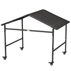 Outdoor Dog Shelter with Wheels, Portable Wicker Animal Shelter for Small and Medium Sized Dogs, Dark Brown