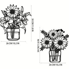 Vintage Sunflower Metal Wall Art - Handcrafted Iron Wall Sculpture