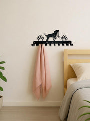 Farmhouse Style Dog Hooks Wall Decor - Rustic Wooden Coat Rack & Key Holder