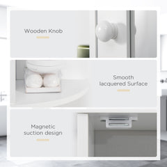 Bathroom Medicine Cabinet with Mirror, Bathroom Mirror Cabinet, Wall Mount Mirror Medicine Cabinet with Multiple Storage Shelves, White