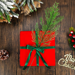 60 Pieces Artificial Pine Branches, Artificial Cedar Stems And Artificial Snow Pine Branches For Christmas Decoration Christmas Picks For DIY Garland Craft Family Kitchen Holiday Decoration Clearance