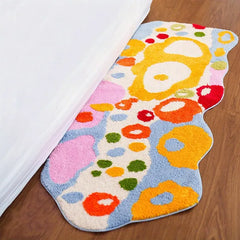 Colorful Cartoon Rugs, Colorful Flower Floor Mats, Cute And Beautiful Bedroom Rugs, Super Soft Bedroom Area Rugs, Non-Slip Quick Drying Long Bath Mats, Bathroom Kitchen Long Runner Mats