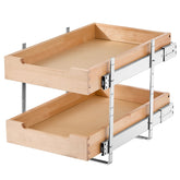 2 Tier Pull Out Cabinet Organizer Soft Close Slide Out Wood Drawer 14'W X 21'D