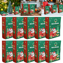 10 Pcs Christmas Treat Boxes Book Shape Cartoon Candy Box Christmas Tree Santa Bakery Gift Boxes For Christmas Birthday Wedding Party Present Decoration Supplies