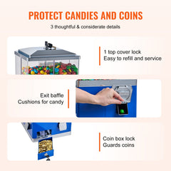 Gumball Machine With Stand Vending Coin Bank Vintage Candy Dispenser Bule