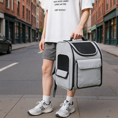 Pet Carrier Backpack, Expandable Cat Dog Carrier With Back Extension, Breathable Mesh Travel Backpack For Small Dogs Cats, Soft-Sided Pet Backpack Holds Up To 26 Lbs