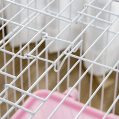 2-Level Small Animal Cage Rabbit Hutch with Wheels, Removable Tray, Platform and Ramp for Bunny, Chinchillas, Ferret, Pink