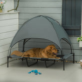 48" x 36" Elevated Portable Dog Cot Cooling Pet Bed with UV Protection Canopy Shade
