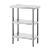 Stainless Steel Food Prep Table, 14 X 24 X 34 Inch Commercial Kitchen Worktable, With 2 Adjustable Undershelf, Heavy Duty Prep Table Metal Work Table For BBQ, Kitchen, Home, And Garage