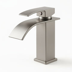 Single Handle Bathroom Faucet, Stainless Steel Single Hole Lavatory Faucet, Modern Sink Faucet, Brushed Nickel