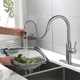 Single Handle High Pull Out Kitchen Faucet, Single-stage Stainless Steel Kitchen Sink Faucet, With Pull Down Spray