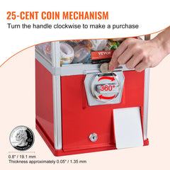 25'H Gumball Machine Vending Coin Bank Vintage Gumballs Dispenser PS Red