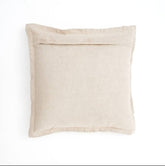 Linen Printed Cushion With Fringes Brown