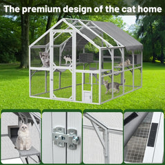 Outdoor Cat Room Cat Fence 110 Large Kitten Play Fence With Platform