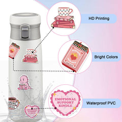 Book Stickers For Kindle, Romance Book Stickers, Aesthetic Bookish Stickers For Adults, Vinyl Decals For Laptops, Water Bottles, Booktok Book Lovers Gifts Scrapbooking Stickers,Amazon Is Banned