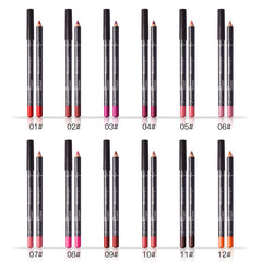 12 Color Lip Liner Pencil Set, High Pigmented Natural Lip Makeup Vegan Soft Pencils Longwear Ultra Fine Lip Liners