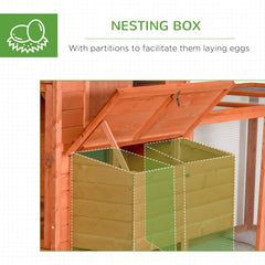 145" Wooden Chicken Coop with Run & Inner Hen House Space