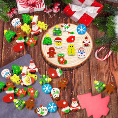 150 Pcs Christmas Cute Small Animal Erasers Bulk, Mini Erasers, Desk Pets, Christmas Pencil Erasers, Socks Santa Snowflakes Gift Filling Homework School Classroom Rewards Prizes Clearance