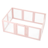 Dog Whelping Box With Window Transparent Playpen For Medium Dog 60x39x23 In