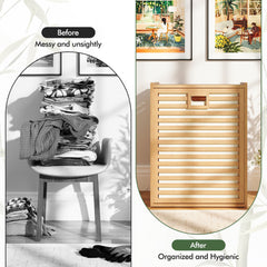 18 Gal Bamboo Tilt-out Laundry Hamper With Removable Fabric Bin