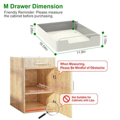 2Pcs Pull Out Cabinet Organizers Sliding Shelf Spice Rack Carbon Steel Roll Out Drawers Fixed With Adhesive Nano Film With Handle 55LBS Max Load