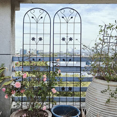 2 Pack Metal Garden Trellis 86.7" X 19.7" Rustproof Trellis For Climbing Plants Outdoor Flower Support Black
