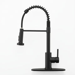 Industrial Kitchen Faucet With Pull Down Sprayer, Single Handle Stainless Steel Kitchen Faucet, 1 Or 3 Hole Installation, Farmhouse Style, Matte Black
