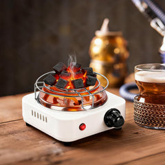 1Pc Electric Charcoal Burner 500W Hookah Charcoal Burner Compact Coal Burner For Hooka Cubes Shisha With Grill And Tongs 5 Temperature Gears Thermostat Control For Spring Summer
