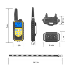 1Pc Dog Training Collar With Remote IP67 Waterproof Pet Trainer 300mAh Rechargeable 875 Yard Remote Control 4 Modes Adjustable Level