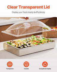 Countertop Food Serving Display Container Condiment Dispenser Tray With Lid