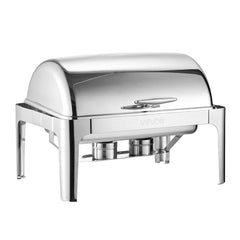 9Qt Rectangle Roll Top Chafing Dish Set With Full-Size Pan Stainless Steel
