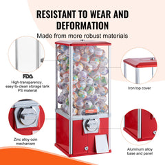 25'H Gumball Machine Vending Coin Bank Vintage Gumballs Dispenser PS Red