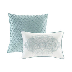 12 Piece Comforter Set With Cotton Bed Sheets Blue Cal King