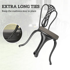 Patio Chair Cushions Set Of 4 Round Seat Cushions For Dining Bistro Chairs Machine Washable, 15 X 15 X 3, Dark Gray