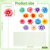 14Pcs Summer Flower Garden Stakes, Colorful Planter Stakes, Decorative Garden Yard Stakes For Outdoor Lawn Patio Pathway Flower Pots, Spring Summer Garden Decor Flowers Outdoor Decor-Clearance