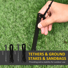 5ft Christmas Inflatables Outdoor Decorations Blessed Polar Bear and Penguins in the Cup, Blow-Up LED Yard Christmas Decor for Garden, Lawn, Party, Holiday