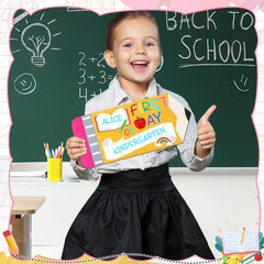 First And Last Day Of School Board Sign,Double Sided Printing Pencil Chalkboard For 1st Day Of Kindergarten Preschool, Back To School Supplies Photo Props Clearance