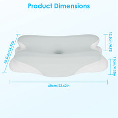 1Pc Orthopedic Memory Foam Pillow With Cooling Case Neck Support Pillow With Machine Washable Case For Side Back Stomach Sleepers