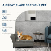 PawHut Pet Sofa Dog Sofa For Small Dogs With Storage, Gray