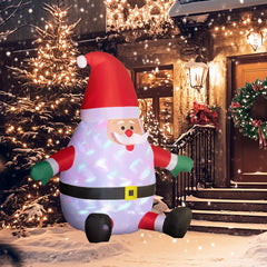6' Blow-Up Outdoor Yard Display, Inflatable Christmas Santa Claus with Rotating Magic Ball Light for Garden Party