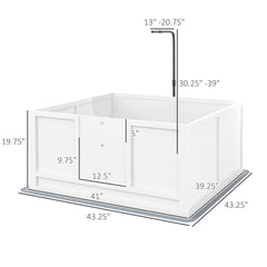 Whelping Box for Puppies with Pee Pad, Pig Rail, Adjustable Door for Small, Medium & Large Breed Dogs Birth, 41" x 39"