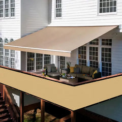 3ft*12ft Beige Sunshade Fence, An Outdoor Sun-proof And Heat-insulating Fence, A Must-have For Patios And Terraces