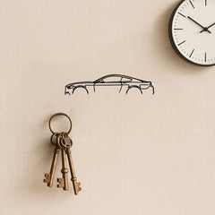 Laser-Cut Metal Wall Art Precise Sports Car Silhouette