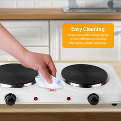 2000W Double Electric Burner Portable Dual Counter Stove Countertop Hot Plate Kitchen Cooker Stove With 5 Gear Temperature Control
