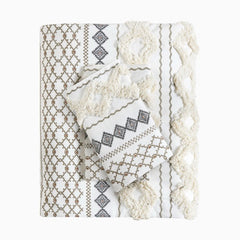 Full Queen Cotton Printed Duvet Cover Set With Chenille