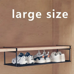 Swiss Quality Adjustable Expandable Shoe Rack, Stackable Iron Shoe Rack, Space Saving Hanging Rack For Home Shoe Storage, Bottom Basket