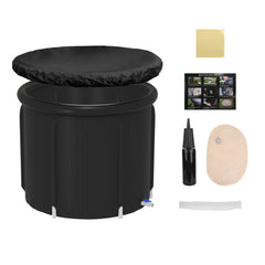1Pc 97Gal Large Size Ice BathTub With Cover For Adults Athletes Recovery Cold Water Therapy Outdoor Portable Cold Plunge Tub 660LBS Load Capacity 33.46x33.46x29.52in