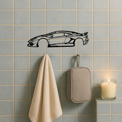 Precision Laser-Cut Metal Wall Art Sleek Sports Car Silhouette