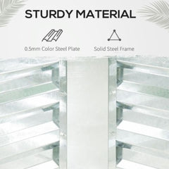 Outsunny Galvanized Raised Garden Bed With Mini Greenhouse Cover, Outdoor Metal Planter Box With 2 Roll-Up Windows For Growing Flowers, Fruits, Vegetables, And Herbs, 50 X 37.5 X 36.25, Green